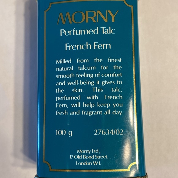 Vintage Morny French Fern PERFUMED TALC Tin - Picture 7 of 16